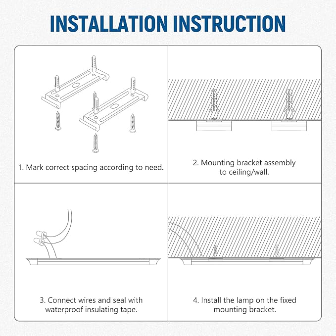 DAKASON 8-Pack 4FT LED Closet Light Fixture, 4-Foot Flush Mount Garage Ceiling Lighting 36W 4320lm, 48in Flat Panel Lights Hardwired for Basement, Kitchen, Utility, 3/4/5000K No Plug