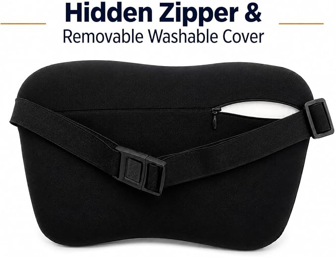 Car Neck Pillow for Driving- Breathable Full Mesh Memory Foam Headrest Cushion -Ergonomic Cervical Support for Long Drives - Black