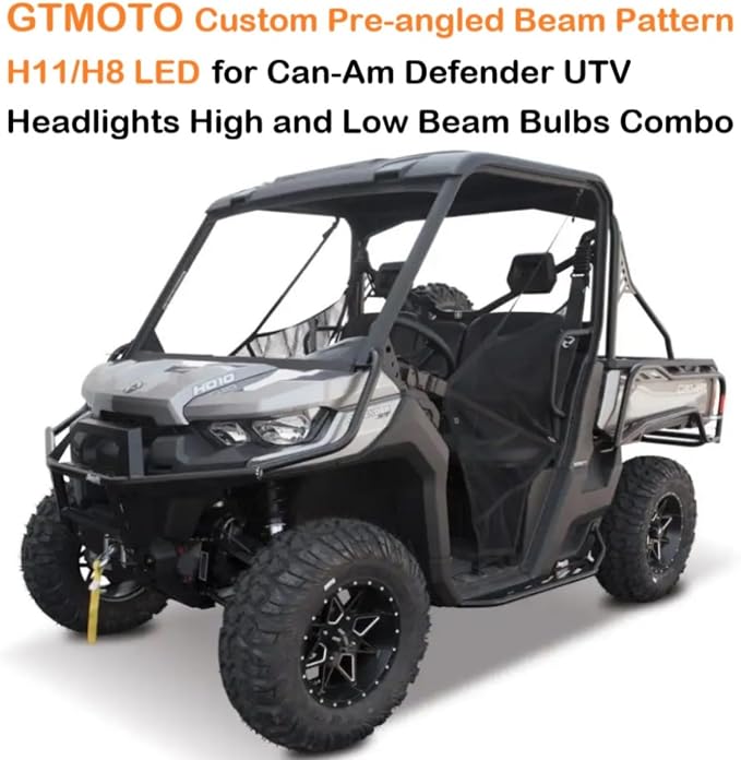 for 2016-2021 2022 2023 2024 2025 Can Am Defender LED Headlights | Can-Am 219800149 715900653 Led Bulbs, H11 H8 High and Low Beam Headlamp Combo, 6000K Bright White UTV Offroad Lights, 4-Pack