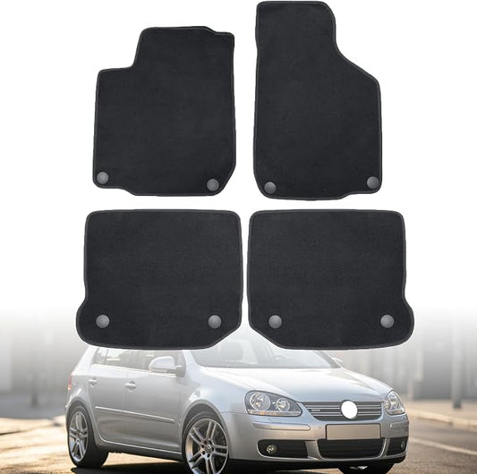 GXARTS Car Floor Mats Carpet Full Set All-Weather Protect Compatible with Volkswagen Golf/Jetta MK4 1999 2000 2001 2002 2003 2004 2005 | Waterproof Black Car Mats with Anti-Slip Backing