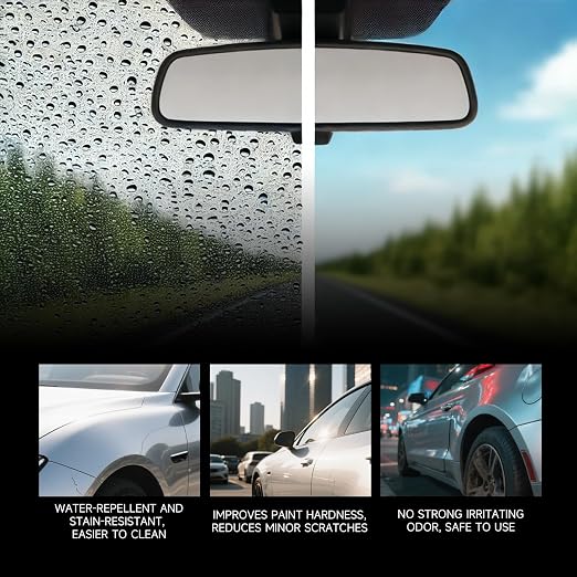 Nano Ceramic Coating for Cars, Quick Coat Restore Spray for Car Detailing | High Gloss Mirror Shine, UV & Scratch Protection, Easy Application No Residue, Long-Lasting Polish Restore (2pcs)