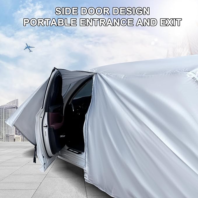 Full Car Cover Universal 6 Layers Outdoor Thicked All Weather Cover, Sunshield, Waterproof, Snow Proof, UV Proof, Scratch Proof, Bird Droppings, 6 Reflective Strips, Fits SUVs up to 180"