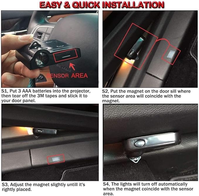 2PCS Car Door Light Projector Wireless Ghost Shadow Lamp fit for Gladiator Car Accessories