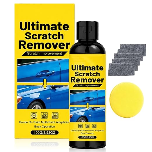 NanoPolix Scratch Remover, Car Paint Repair Paste for Light Scratches, Swirl Marks, Scuffs & Water Spots, Polishing Compound Restores Shine, Safe for All Paint Colors, 100ml with 5 Cloths