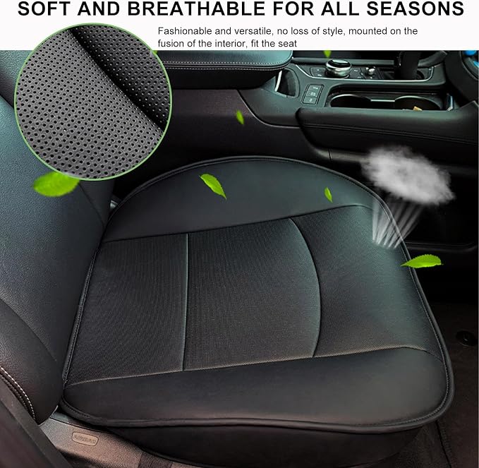 Car Seat Bottom Cover, Premium PU Leather Seat Protection Without Backrest, Front Bottom Seat Cushion Covers for Most Vehicles, Universal Interior Decor Car Accessories