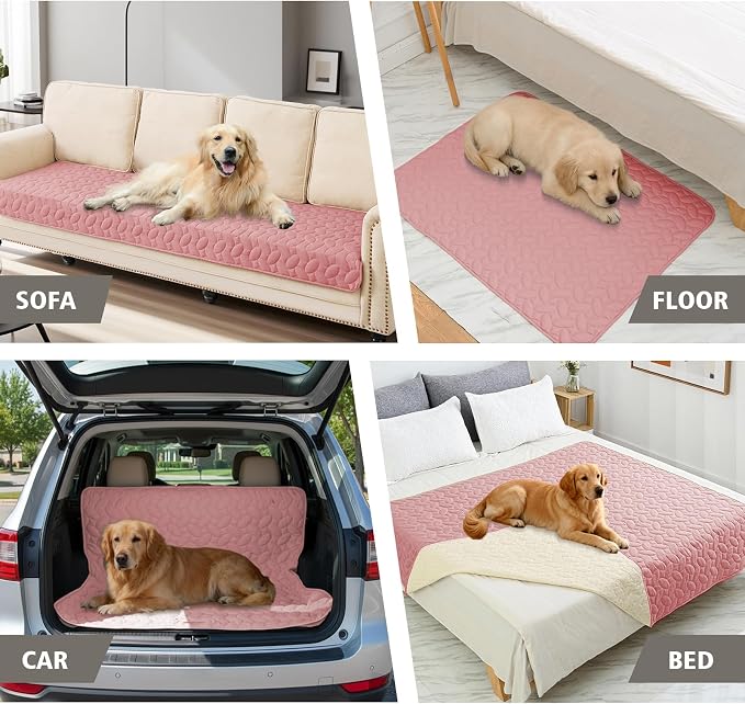 Ameritex Waterproof Pet Bed Cover Anti-Slip Dog Bed Blanket for Sofa and Furniture Waterproof New Pattern Design (Pink, 30x90 Inch (Pack of 1))