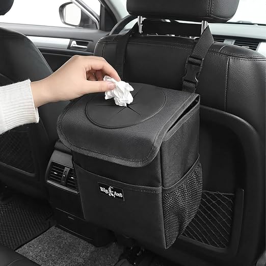 Big Ant Car Trash Can with Odor-Trapping Lid & 100% Leakproof Liner, Multipurpose Hanging Organizer for SUV & Truck, Keep Vehicles Clean on Family Road Trips