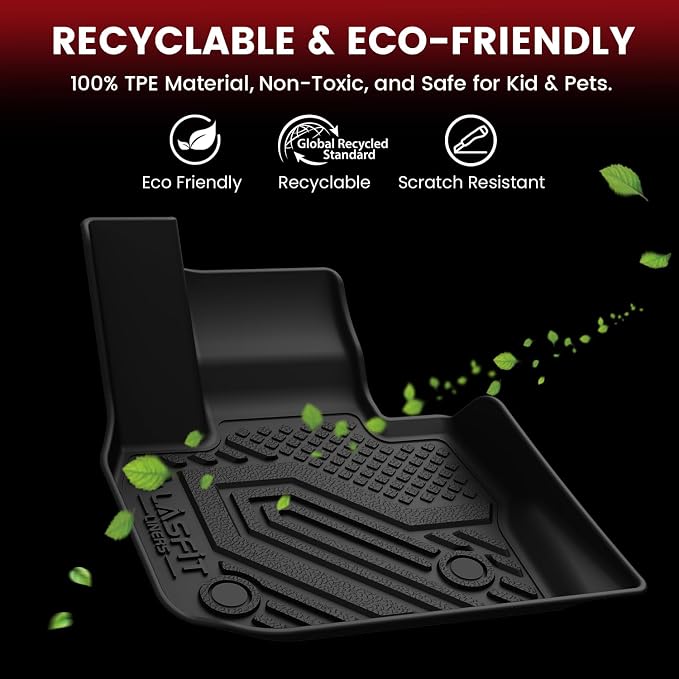 LASFIT Full Set Floor Mats for 2018-2024 BMW X3 30i M M40i M Competition Custom Fit TPE All Weather 1st & 2nd Row & Seat Back Mat & Cargo Mat Car Mats and Trunk Liners Accessories