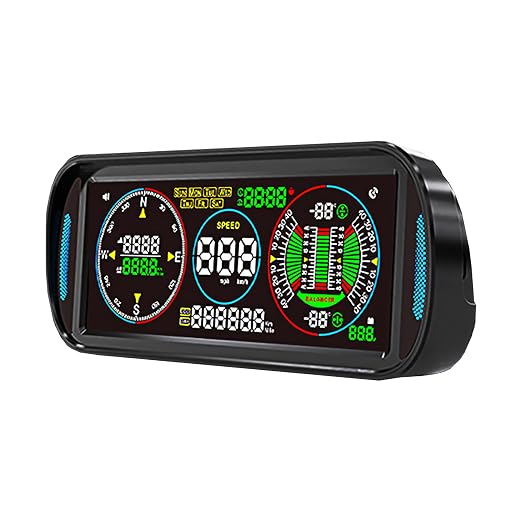 GPS Speedometer HUD Display for Car, F6 Car Intelligent 6.8" IPS LCD Screen with MPH/KM/H, Auto Brightness, Speed Alarm, Compass & Fatigue Reminder, Plug & Play Dashboard Display
