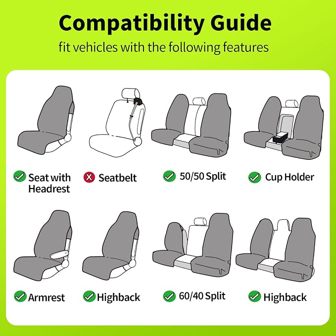 Leader Accessories Waterproof Towel Car Seat Cover, Front Bucket, Black | Universal Non-Slip, Fits Car Truck SUV, Machine Washable, For Dog & Kid, Pets, Yoga, Gym, Beach, Swimming, Outdoor Sports
