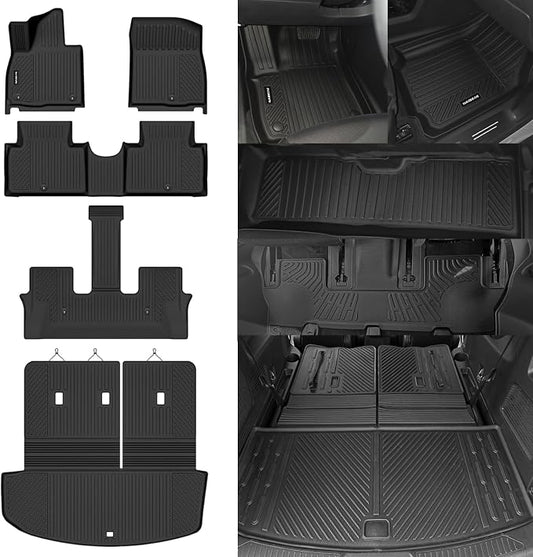 Naibeve Floor Mats for 2026 Hyundai Palisade Gas 7/8 Seats | All Weather Custom Fit Floor Mats, Cargo Mat, Backrest Mats, (Not for Hybrid) Interior Protector accessories