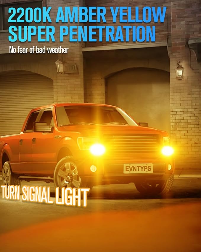1157 LED Bulb Amber Yellow With Built in Resistor 1157NA Turn Signal Bulbs Anti Hyper Flash CANBUS Error Free,1157A 2057 2357 2357A 7528 1034 Blinker Bulb 1000% Super Bright(2pcs)