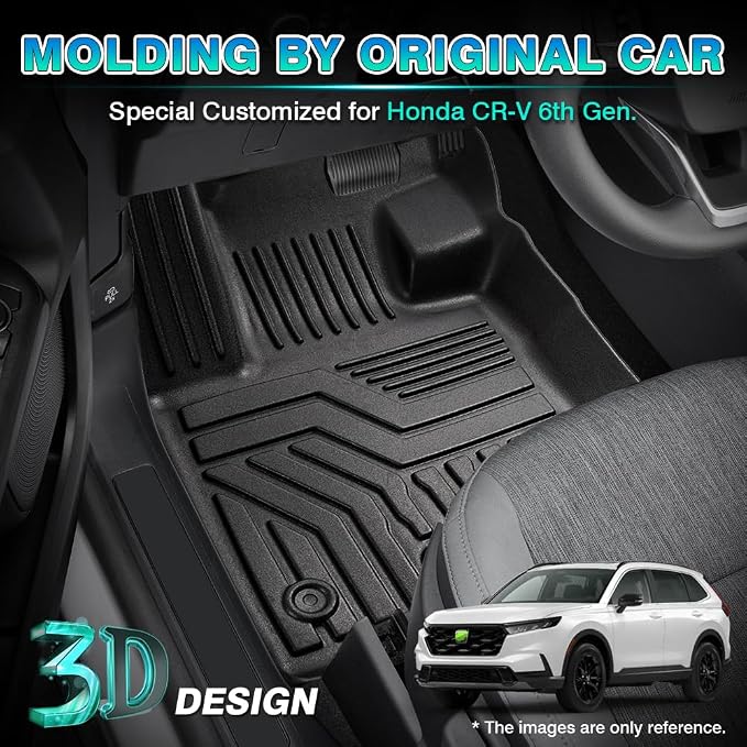 T TGBROS Floor Mats Custom Fit for Honda CR-V 2023-2025 2026 All Models Include Hybrid Models All Weather Protection TPE 2 Rows Floor Liners Set for CRV Accessories No-Slip Black