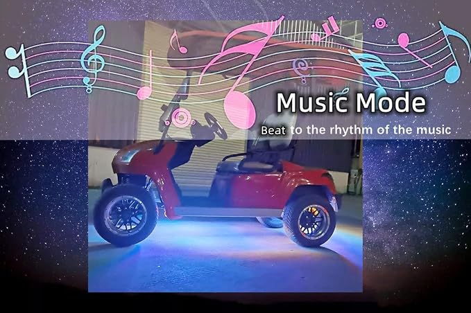 Dr.Acces Golf Cart LED Light Strip Kit Golf Cart Underglow Neon Lighting for EZGO Club Car Yamaha, 27 Modes Multi-Color Lighting