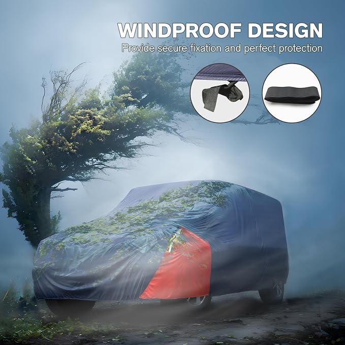 Car Cover Waterproof 2 Door, All Weather for Automobiles, Outdoor Full Exterior Cover Rain Sun UV Snowproof Protection with Zipper Cotton, Mirror Pocket for Jeep Covers Fits JK JL TJ YJ CJ