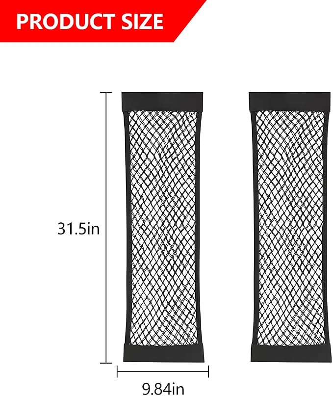 Mandark 2PCS Mesh Cargo Net for Car Trunk Storage, Elastic Vehicle Wall Sticker Organizer Net, 9.8 * 7.8 Inch Adjustable Auto Interior Storage Pouch Bag, Universal for SUV, Truck, RV
