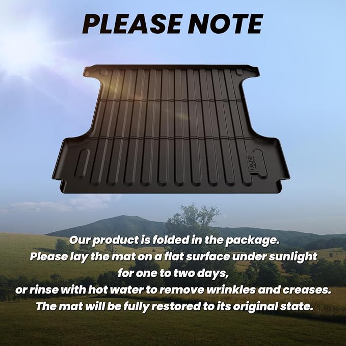 LASFIT 5.7FT Truck Bed Mat for Ram 1500 2002-2018 & 1500 Classic 2019-2024 (5FT7/67.4 inches) NOT for Optional Rambox, All Weather Custom Fit TPE Truck Bed Liner