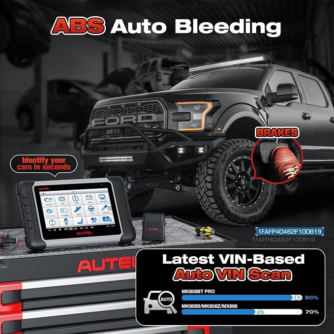 2026 Autel Scanner MaxiCOM MK808BT PRO, V2.0 Bidirectional Diagnostic Scan Tool as MK900BT, 33ft BT of MK900 MX900 MK808S MX808S, 3000+ Active Test, 28+ Reset, Injector Coding, All Systems, FCA, OS 11