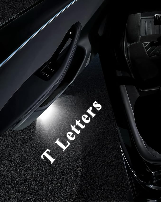 LOWEEY Car Door Lights Logo Projector, Tesla Accessories for Model Y 3 X S | 4K HD Puddle Lights Compatible with Model Y Juniper Model 3 Highland S X, Ultra-Bright No Fade 3D Laser Welcome Light(2 Pack)