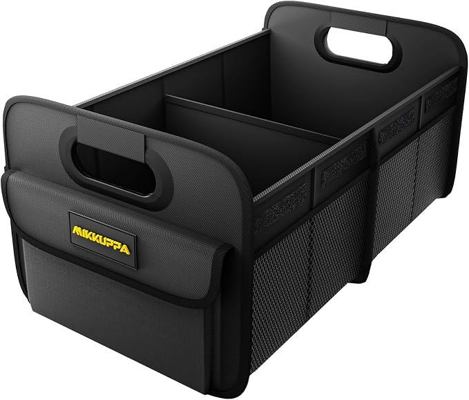 MIKKUPPA Car Trunk Organizer - 70L Collapsible Trunk Organizer with Reinforced Handles for Groceries, Car Storage Organizers for SUV Auto Truck Van with Non Slip Bottom (Black)