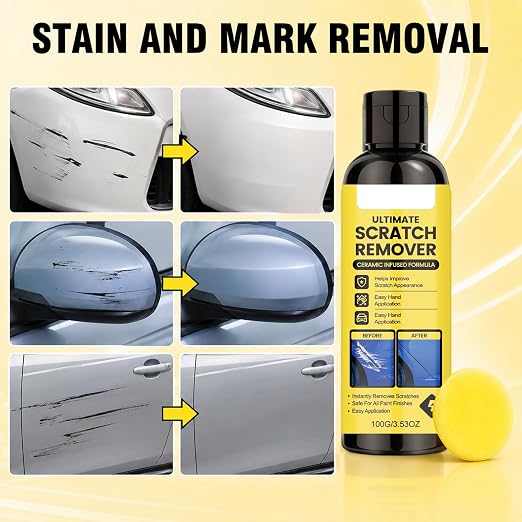 2Pcs Car Scratch Remover,Scratch Repair Paste for Vehicles, Professional Grade Car Scratch Repair Remover, All Paint Colors Polishing Kit, Quick Repair Scratches and Restore Shine