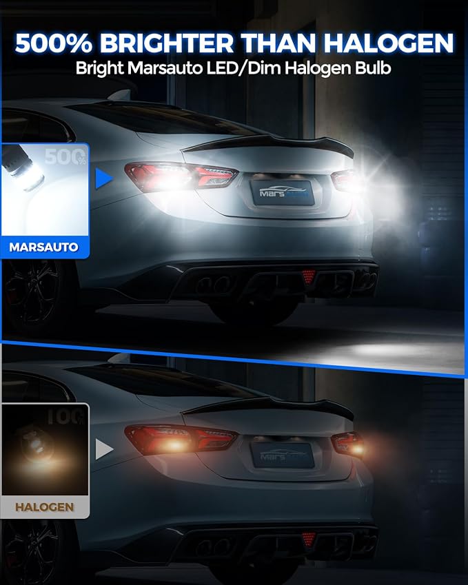 Marsauto Upgraded 912 921 LED Bulb Reverse Light, T15 LED Bulb Backup Light for W16W 906 904 902 921 Reverse Light Bulb with Projector 500% Brighter 6000K White RV Exterior Lighting Pack of 2