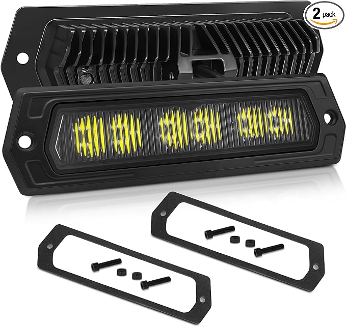 Flush Mount Pod Lights Flood 7 Inch CREE LED Light Bar Flood Driving Flush Mount Reverse Light Waterproof Work Lights for Truck Wrangler F150 Toyota Ram Chevy GMC SUV ATV UTV