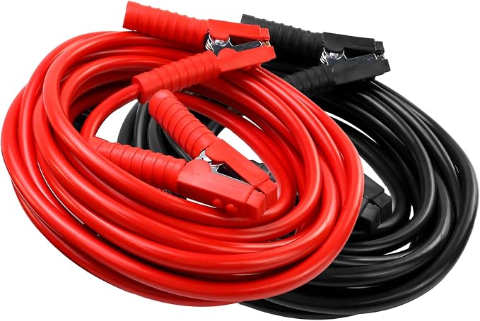 iMeshbean 2/0 Gauge 20FT Jumper Cables, Commercial Grade Automotive Booster Cables for Jump Starting Dead or Weak Batteries, Heavy Duty Booster Cable for Car Van Truck,with Storage Bag