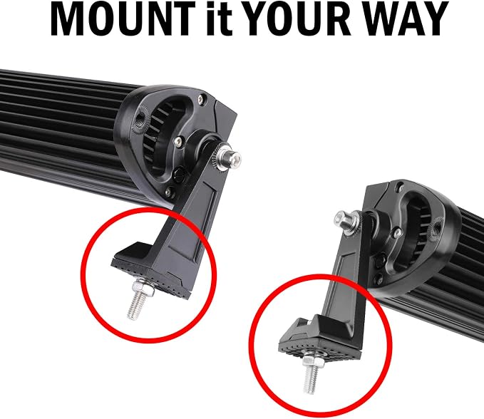 Side Mounting Brackets, Muto-Beam Universal Side Bracket for LED Pods Light Bar Bracket Double Row Light Bar Brackets with Rubber Pad for Truck ATV UTV SUV Boat