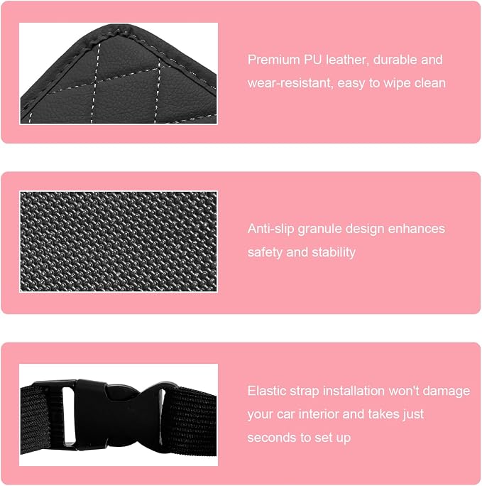 Car Seat Back Organizer, Waterproof Leather Auto Backseat Storage Pocket for Travel Essentials, Universal Multipurpose Backseat Hanging Storage Bag for Cars SUVs Trucks (Black)