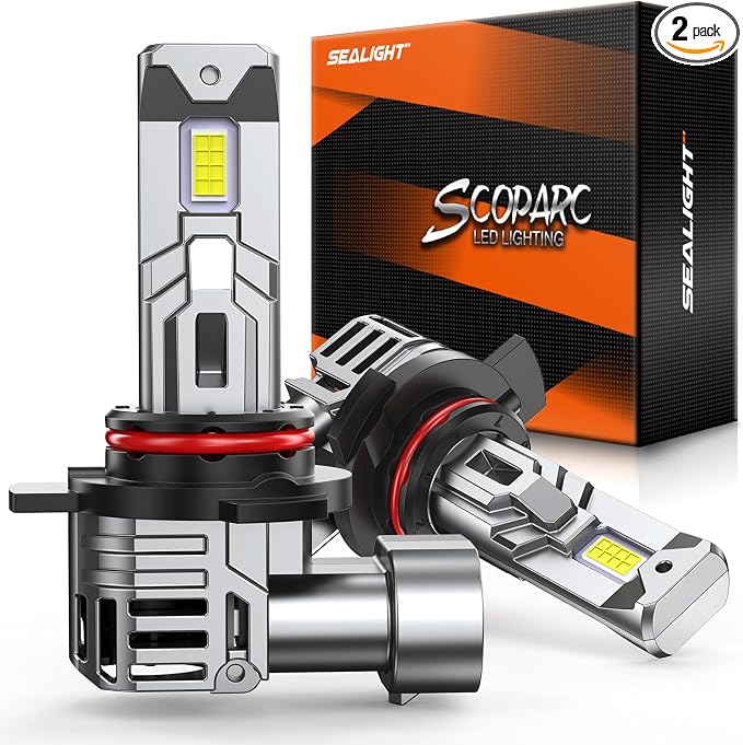 SEALIGHT 9012 Bulbs, 40,000LM 800% Brighter HIR2 Powersport Fog Bulbs with Cooling Fan for 60000 Hours Longer Lifespan, IP68 Waterproof, Quick Installation, Pack of 2