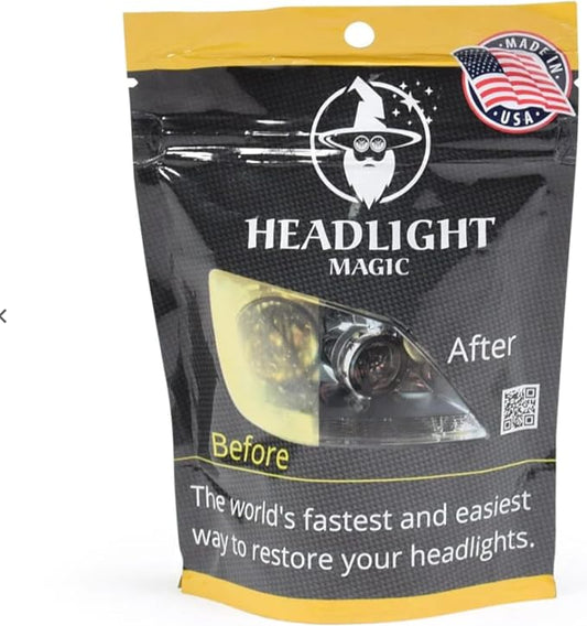 All in One Headlight Magic DIY Kit - Restore Headlights - Fix Cloudy Headlights Under 5 Minutes Tool Free Headlight Restoration