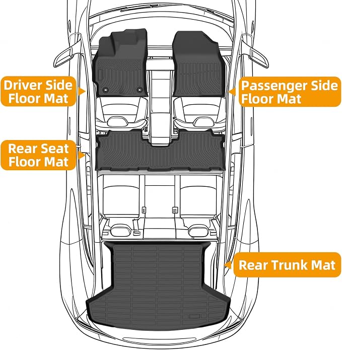 Floor Mats for Toyota Prius V 2012-2018, TPE All Weather Prius V Floor Mats | Non-Slip Waterproof 1st & 2nd Row & Cargo Liner