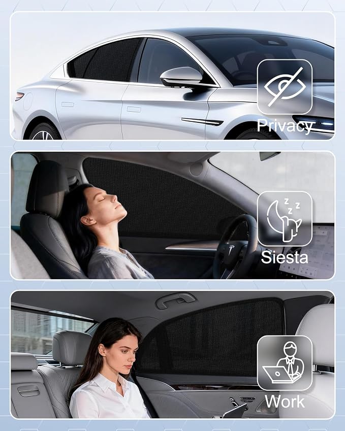 Car Window Shades(2 Pack)-Side Window Sun Shades, UV Protection Breathable Spandex Baby Window Covers, Universal Fit Most of Cars, Protect Privacy for Family-(31.5" x47.2), Black