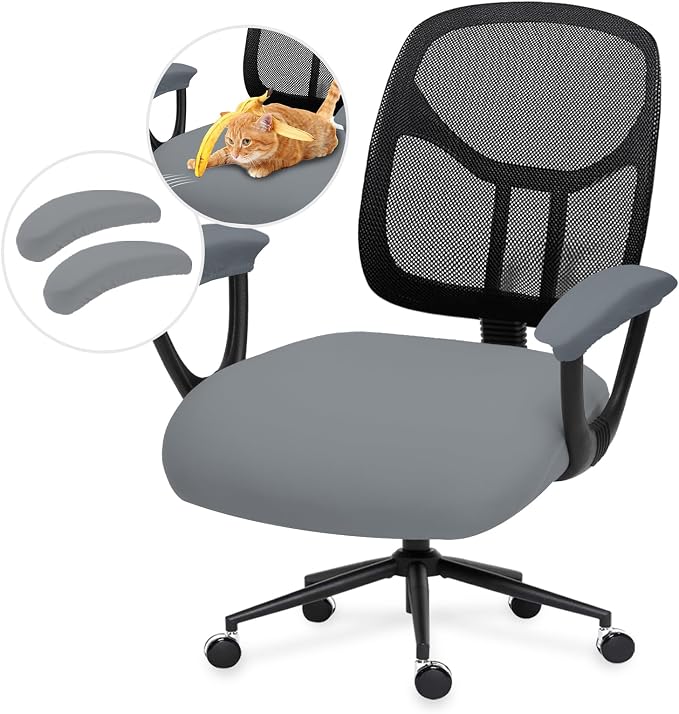 DIVA EN CAMINO DEC Universal Spandex Computer Chair Slipcover - Stretchable Desk Office Chair Seat Cushion Covers - Removable Washable Cushion Protectors for Dogs, Cats, Pets