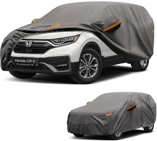 Kayme Heavy Duty SUV Car Cover Custom Fit for Honda CR-V 2006-2026, Waterproof All Weather Outdoor Full Protection, UV Sun Rain Resistant with Zipper Door & Windproof Straps.