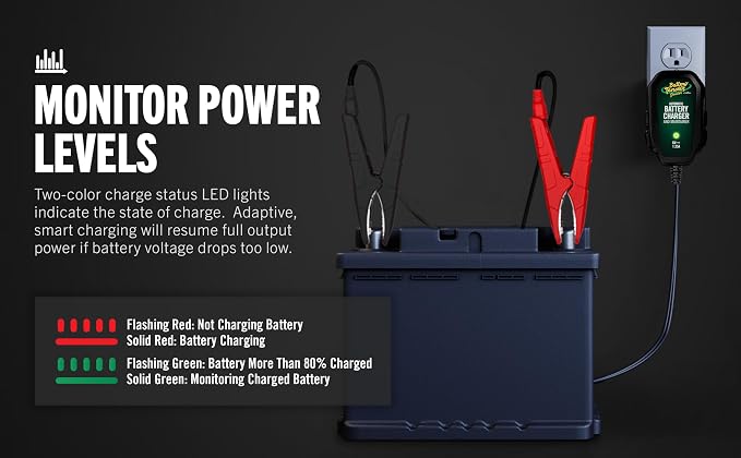Battery Tender Junior 6V, 1.25 AMP Battery Charger and Maintainer: Fully Automatic 6V Automotive Battery Charger for Cars, Motorcycle, ATVs, and More - 022-0196