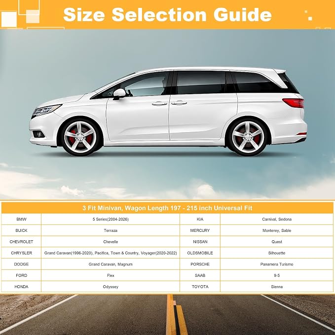 GUNHYI 16 Layers Minivan Car Cover Waterproof All Weather, Universal Fit Toyota Sienna, Honda Odyssey, Dodge Grand Caravan, Ford Flex, Kia Carnival/Sedona, Nissan Quest, Buick Terraza, Saab 9-5 etc.