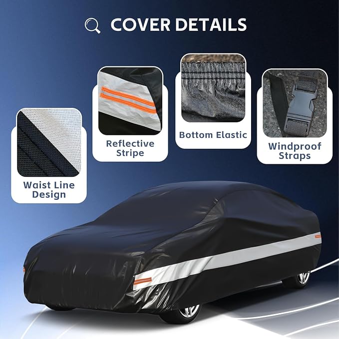 10 Layers Car Cover Custom Fit for Subaru BRZ (2012-2026)/Toyota 86(2012-2021), Waterproof All Weather for Automobiles, Outdoor Full Cover Sun Dust Rain Protection with Cotton. Black