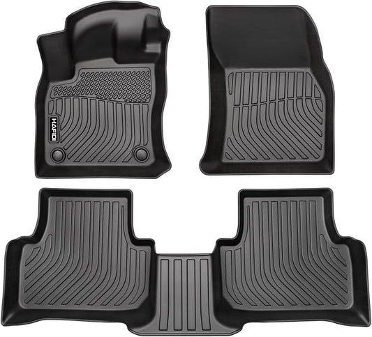 HAFIDI® Floor Mats Fit for 2022-2026 Volkswagen Taos All Weather Protection TPE Anti-Slip Automotive Floor Liners, Fits 1st & 2nd Row Full Set Custom VW Taos Accessories, Black