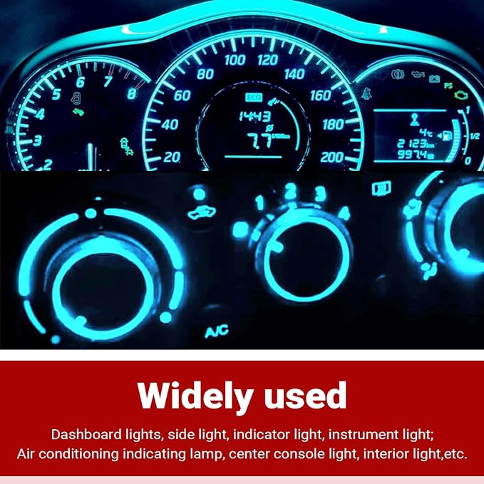 20 PCS 74 LED Bulb Dash Light, Super Bright T5 37 74 LED 3030-3SMD Instrument Light Bulbs, Universal 12V Car Dashboard Lamp Indicator Lights Lamp with Twist Lock Socket, for Most Cars (Blue)