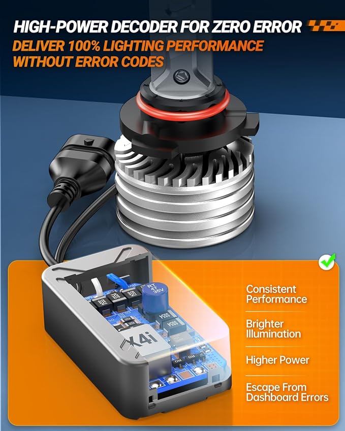 SEALIGHT 9005 Bulbs, 90,000LM 1400% Brightness, HB3 9005 6500K White, IP68 Waterproof 70000Hrs Lifespan, 5X Heat Dissipation driving, Plug and Play, 2 Pack