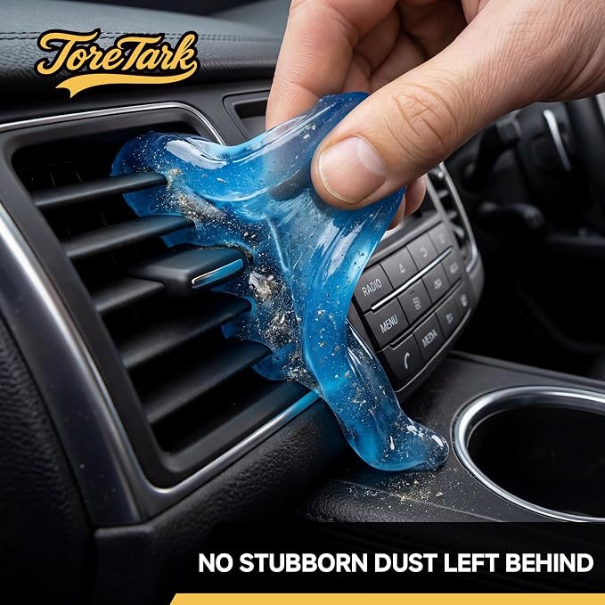 toretark Car Cleaning Gel – Reusable Interior Car Cleaner Putty, Natural Auto Detailing Slime for Vents & Crevices, Universal Car Accessories Gift for Men & Women, Blue&Green