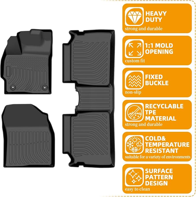 Floor Mats for Toyota Prius 2012-2015,NOT for Prius c & Prius v & Plug-in | Prius Floor Mats,TPE Non-Slip Waterproof Summer Winter Floor Liners