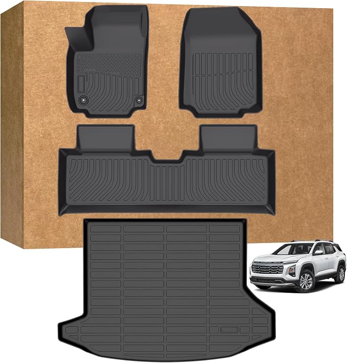 Floor Mats for Chevy Chevrolet Equinox 2025 2026 (Only Gas, Not for EV) & for GMC Terrain 2025 2026, Heavy Duty TPE Waterproof Non-Slip All Weather Protection Custom, Floor Mats & Cargo Liner
