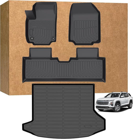 Floor Mats for Chevy Chevrolet Equinox 2025 2026 (Only Gas, Not for EV) & for GMC Terrain 2025 2026, Heavy Duty TPE Waterproof Non-Slip All Weather Protection Custom, Floor Mats & Cargo Liner
