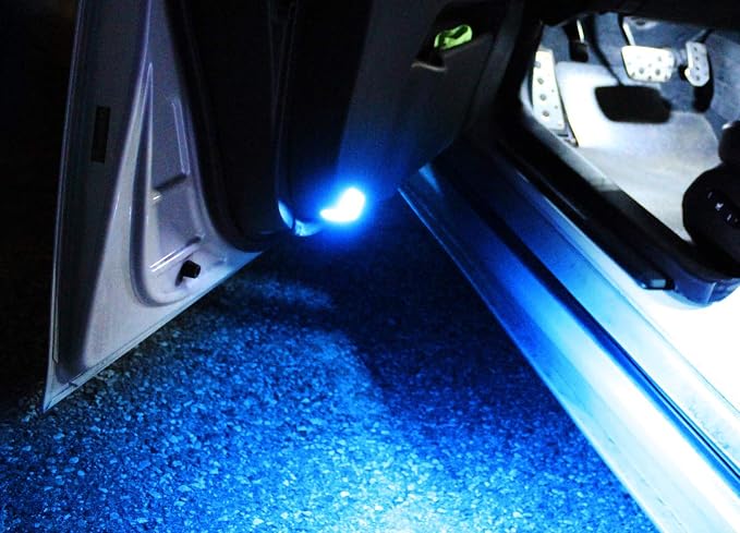 iJDMTOY Full LED Side Door Courtesy Light Assy Compatible With Lexus IS ES GS LS RX GX LX; Compatible With Toyota Avalon Sienna Venza Camry Prius 4Runner, Powered by 18-SMD Ultra Blue LED