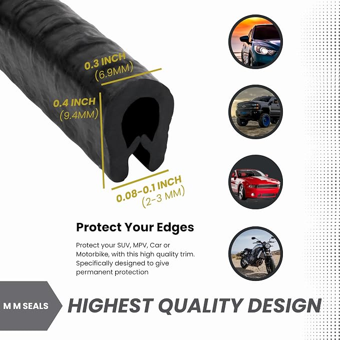 Edge Trim Black Small, Fits 1/16" (30 Feet)
