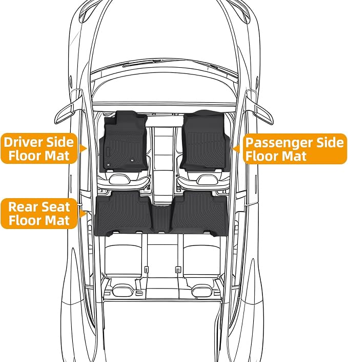 Floor Mats for Toyota 4Runner 2003 2004 2005 2006 2007 2008 2009 | 4th gen 4runner Floor Mats for 4Runner SR5|Limited, TPE Floor Liners Front & Rear Row(FIT for 5&7 Seats)
