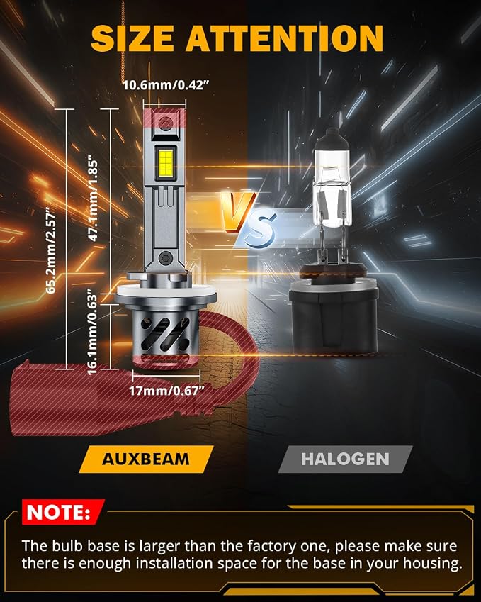 Auxbeam 880 881 Fog Lights, 6500K White Offroad Lights, Plug and Play | 700% Brighter, 16000LM 893 899 Fog Light